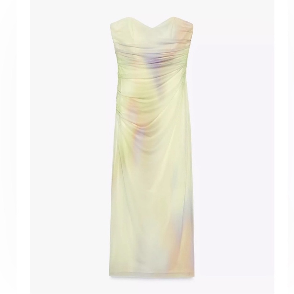 Chic Strapless Pastel Dress from Zara - Picture 2 of 6